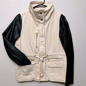 Francesca’s Canvas/Leather Fall Jacket